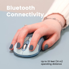 Perixx PERIMICE-802BL Souris Bluetooth sans Fil Design Portable Compatible avec Windows, iOS et Android PC, Ordinateur Portable,