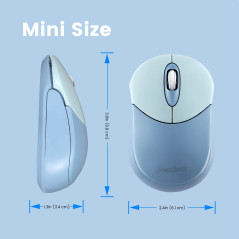 Perixx PERIMICE-802BL Souris Bluetooth sans Fil Design Portable Compatible avec Windows, iOS et Android PC, Ordinateur Portable,