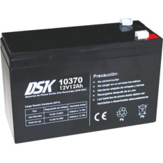 DSK 10370 - Batterie Plomo Haute décharge AGM scellée de 12 V et 12 Ah idéale pour UPS-SAI, systèmes de sécurité et de Communica