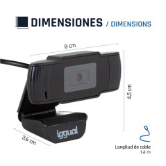 Iggual Webcam USB HD 720p WC720 Vue de Base