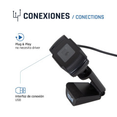 Iggual Webcam USB HD 720p WC720 Vue de Base