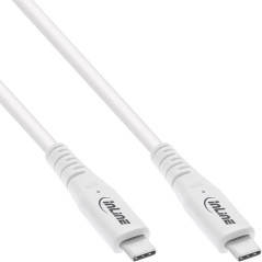 InLine Câble USB 4, 240 W USB-C vers USB-C, PD 3.1, 40 Go/s, 8K @ 60 Hz, Thunderbolt 3, pour écrans, disques durs, cartes graphi