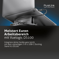 Vuelogic Station d'accueil USB C Dual Screen Multifonction 7 en 1 pour Ordinateur Portable, Support pour Ordinateur Portable, 2 