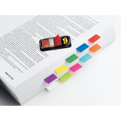 Post-it Marque-Pages Moyen dans un Dévidoir en Plastique, Rouge - 50 Marque-Pages, 25.4 mm x 43.2 mm - Pour Marquer, Surligner o
