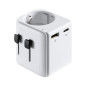 Ewent Adaptateur de Voyage, Adaptateur Prise Schuko vers Le Monde avec 1 USB-C et 1 USB, Universelle Adaptateur de Voyage Schuko Ewent Adaptateur de Voyage, Adaptateur Prise Schuko vers Le Monde avec 1 USB-C et 1 USB, Universelle Adaptateur de Voyage Schuko