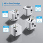 Ewent Adaptateur de Voyage, Adaptateur Prise Schuko vers Le Monde avec 1 USB-C et 1 USB, Universelle Adaptateur de Voyage Schuko Ewent Adaptateur de Voyage, Adaptateur Prise Schuko vers Le Monde avec 1 USB-C et 1 USB, Universelle Adaptateur de Voyage Schuko