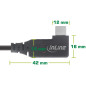 InLine Câble USB4, 240 W, USB-C vers USB-C, coudé d'un côté, PD 3.1, 40 Gb/s, 8K@60Hz, Thunderbolt 3, pour écrans, disques durs, InLine Câble USB4, 240 W, USB-C vers USB-C, coudé d'un côté, PD 3.1, 40 Gb/s, 8K@60Hz, Thunderbolt 3, pour écrans, disques durs,
