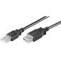 Ewent Câble USB 2.0 Type A/mâle vers A/Femelle, Double Blindage AWG 28 en cuivre, taux de Transfert jusqu'à 480 Mbit, 3 m, Noir Ewent Câble USB 2.0 Type A/mâle vers A/Femelle, Double Blindage AWG 28 en cuivre, taux de Transfert jusqu'à 480 Mbit, 3 m, Noir