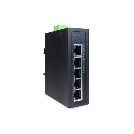 DIGITUS commutateur de réseau 5 ports - rail DIN ou montage mural - Gigabit Ethernet RJ45 femelles - rail DIN - 1 Gbit/s