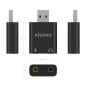 Convertisseur AISENS USB-A vers Audio 48KHZ USB-A/M-2XJACK 3.5/H Noir Convertisseur AISENS USB-A vers Audio 48KHZ USB-A/M-2XJACK 3.5/H Noir