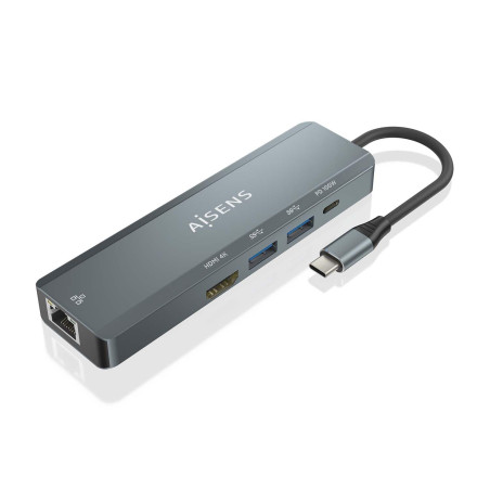 USB-C Dock AISENS 5 en 1 USB-C A 1XHDMI 1XRJ45 2XUSB 1XPD 15CM