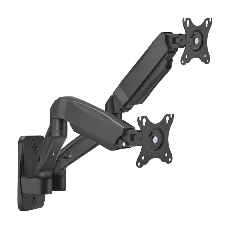 AISENS Pro Support Mural avec contrepoids Rotatif et inclinable pour écran TV 9 kg 3 pivotants 2 Bras Noir