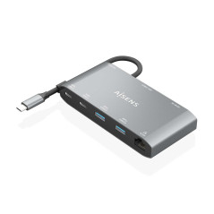 USB-C Dock AISENS 8 en 1 HDMI VGA RJ45 2XUSB-A 2XUSB-C 5G USB-C PD