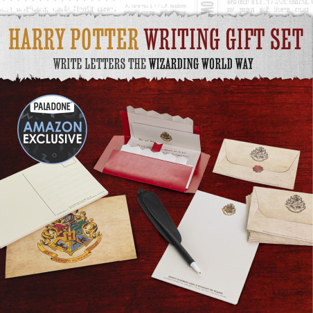 Paladone Harry Potter Coffret Cadeau Papier à Lettres avec Beuglantes, Plume d'Oie et Autres Accessoires