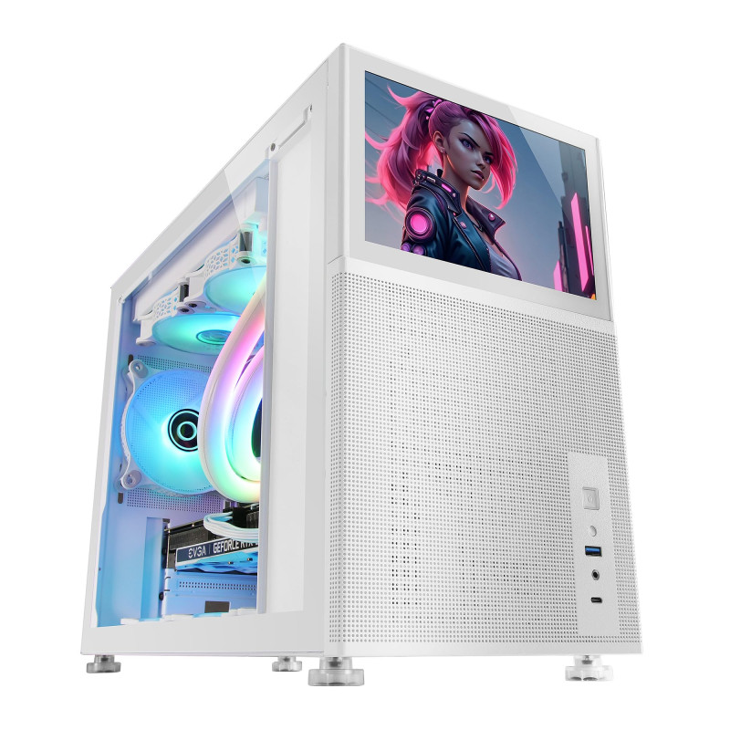 Mars Gaming MC-LCD, Boîtier PC Compact Micro-ATX, Ecran LCD IPS 8", Grille Latérale, Supérieure et Frontale Mesh, Fenêtre Latéra Mars Gaming MC-LCD, Boîtier PC Compact Micro-ATX, Ecran LCD IPS 8", Grille Latérale, Supérieure et Frontale Mesh, Fenêtre Latéra