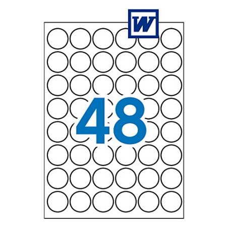 APLI 13882 - Étiquettes permanentes blanches Ø 30 mm 25 feuilles