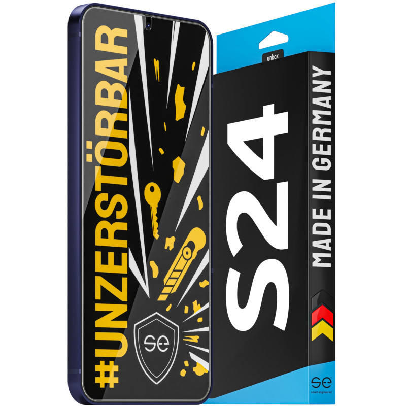 S.E Film de Protection en Verre pour Samsung Galaxy S24, incassable, 9H, avec Anti-Choc, Montage innovant et matériau incassable S.E Film de Protection en Verre pour Samsung Galaxy S24, incassable, 9H, avec Anti-Choc, Montage innovant et matériau incassable