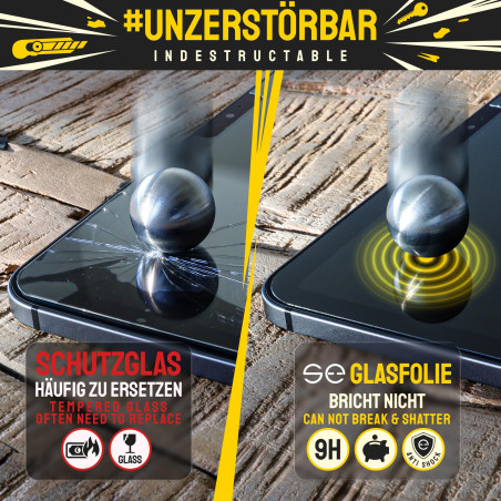 S.E Film de Protection en Verre pour Samsung Galaxy S24, incassable, 9H, avec Anti-Choc, Montage innovant et matériau incassable