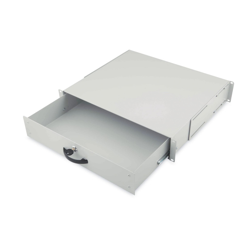 DIGITUS Tiroir pour armoires réseau et serveur - 19 pouces - 2U - fixation avant et arrière - profondeur réglable - porte-docume DIGITUS Tiroir pour armoires réseau et serveur - 19 pouces - 2U - fixation avant et arrière - profondeur réglable - porte-docume