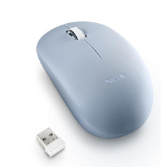 NGS Fog Pro Blue - Souris sans Fil, Souris Optique 1000 DPI, Interface Nano USB, Boutons Silencieux, 2 Boutons et Molette de déf