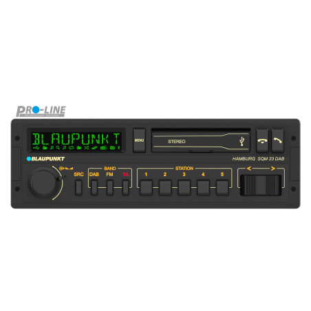 Blaupunkt Hamburg SQM 23 Dab, 1-DIN autoradio, Youngtimer-Design, Dab+, Bluetooth, kit Mains Libres, USB, Commandes au Volant, S
