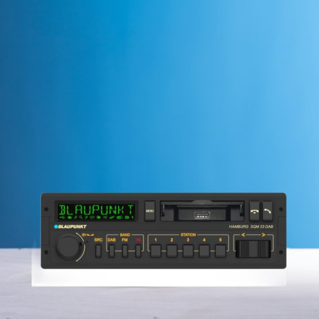 Blaupunkt Hamburg SQM 23 Dab, 1-DIN autoradio, Youngtimer-Design, Dab+, Bluetooth, kit Mains Libres, USB, Commandes au Volant, S