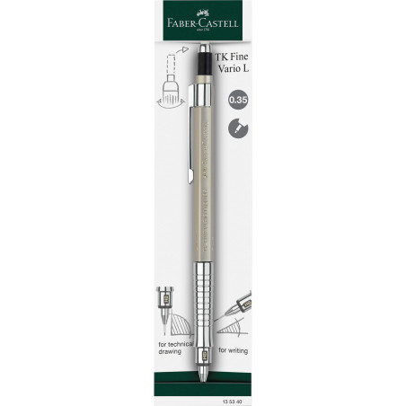 Faber-Castell 135340 - Porte-mines TK-Fine Vario L 0.35 mm, Champagne Gold, Mine avec mécanisme souple/rigide