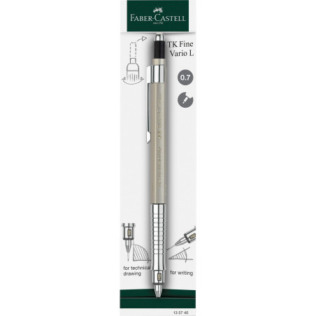 Faber-Castell 135740 - Porte-mines TK-Fine Vario L 0.7 mm, Champagne Gold, Mine avec mécanisme souple/rigide
