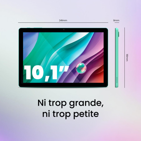 SPC Gravity 5 SE - Tablette 10 Pouces Menthe, écran IPS InCell, Octa-Core, 5000 mAh, 4 Go de RAM, 64 Go de Stockage Extensible,