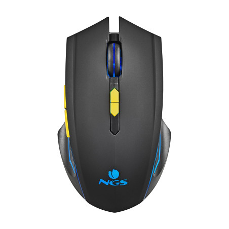 NGS GMX-200 - Souris de Jeu sans Fil avec éclairage LED 6 Boutons capteur Optique réglable Compatible PC et Ordinateurs Portable