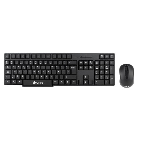 NGS Euphoria Kit idioma Portugués (QWERTY) - Combo Teclado y Ratón inalámbrico 2.4GHz, Clicks silenciosos. Compatible Con Mac/Wi