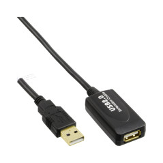 InLine 34611I câble USB 10 m USB A Noir