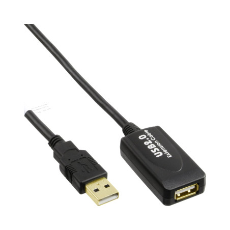 InLine 34611I câble USB 10 m USB A Noir