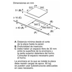 Balay 3EB864FR - Comptoir, Induction, Induction, Incastrable, 60 cm, 3, Noir/Lunette avant, Contrôle tactile facile à utiliser,