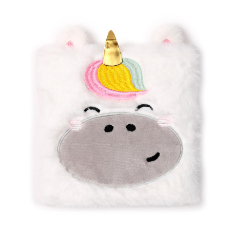 Puckator Carnet avec Couverture en Peluche - Licorne - Adoracorns - Fluffies