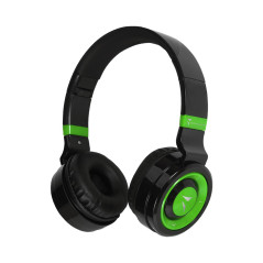 Techmade - Casque Bluetooth Pliable avec Microphone Intégré, Radio FM et Emplacement Carte SD, Couleur Vert