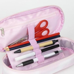 CERDÁ LIFE'S LITTLE MOMENTS Trousse à Crayons Ovale Barbie - Rose - 8,5 x 5 x 22,5 cm - Fermeture à glissière - Polyvalente et D
