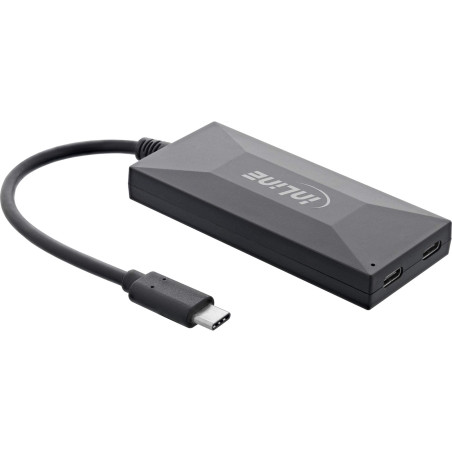 InLine® Hub USB 3.2 Gen 1 OTG, USB Type-C vers 3 Ports Type-A et 2 Ports Type-C, avec Bloc d'alimentation 3 A, Noir