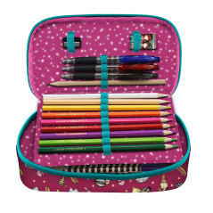 SANTORO- Plumier dépliable 45 pièces. Gorjuss Fairground Fireworks 12,5 x 22 x 6 cm, 1046GJ11, Multicolore