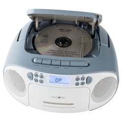 Reflexion RCR2260BL Radio-Lecteur CD FM AUX, CD, Cassette, FM Bleu-Blanc