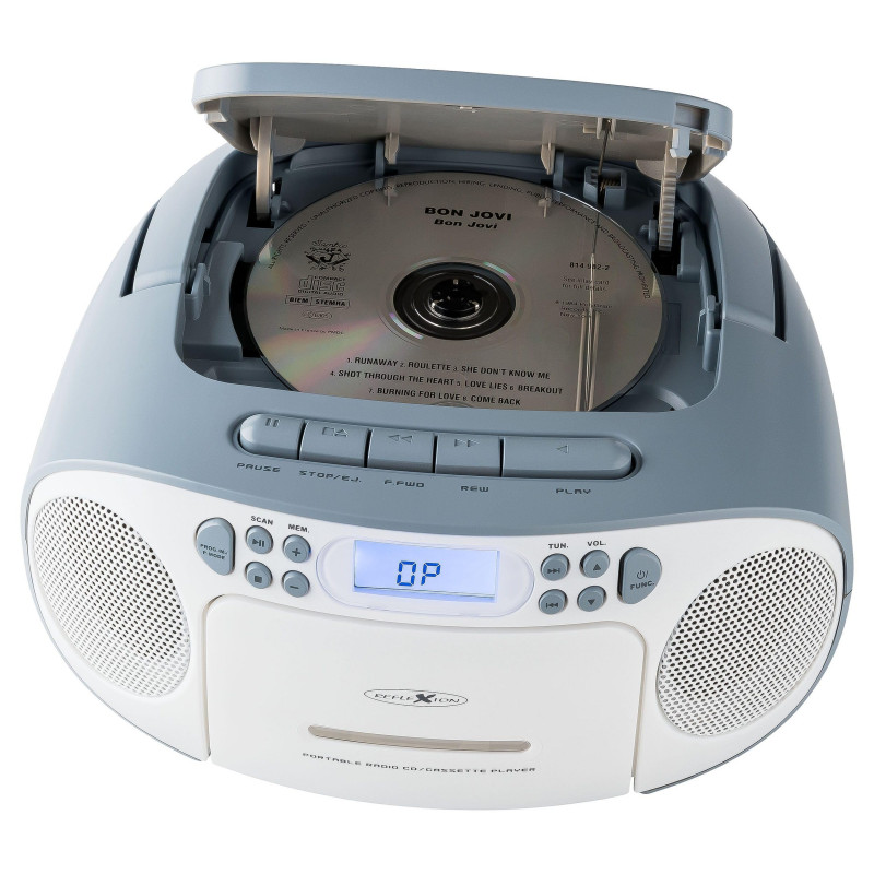 Reflexion RCR2260BL Radio-Lecteur CD FM AUX, CD, Cassette, FM Bleu-Blanc Reflexion RCR2260BL Radio-Lecteur CD FM AUX, CD, Cassette, FM Bleu-Blanc