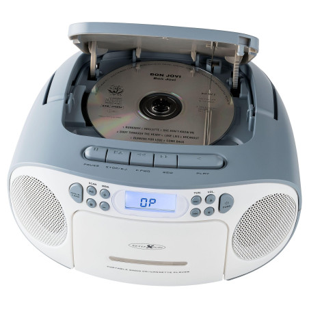 Reflexion RCR2260BL Radio-Lecteur CD FM AUX, CD, Cassette, FM Bleu-Blanc