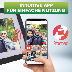 InLine WiFRAME 2 55821H Cadre photo numérique avec 3 cadres amovibles en bois de noyer WiFi 10,1" avec fonction tactile 1920 x 1