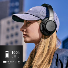Energy Sistem Silent ANC - Écouteurs avec Annulation de Bruit (Hybrid ANC, Plastique recyclé, Bluetooth 5.3, Batterie 100 Heures
