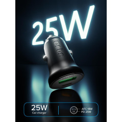 SBS Chargeur de voiture 25 Watt, chargeur pour iPhone, Samsung, Xiaomi, Oppo, USB-C pour téléphones portables et tablettes, sort