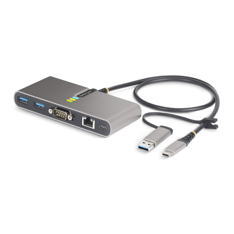 StarTech.com Hub USB-C à 2 Ports USB-A avec Ethernet et RS-232, Dongle USB-C vers USB-A, 100W PD Pass-Through, 2x USB-A 5Gbps, G StarTech.com Hub USB-C à 2 Ports USB-A avec Ethernet et RS-232, Dongle USB-C vers USB-A, 100W PD Pass-Through, 2x USB-A 5Gbps, G