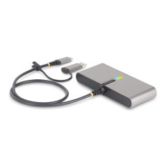 StarTech.com Hub USB-C à 2 Ports USB-A avec Ethernet et RS-232, Dongle USB-C vers USB-A, 100W PD Pass-Through, 2x USB-A 5Gbps, G
