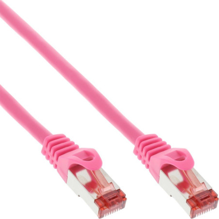 InLine 76422M Câble Patch S/FTP (PiMf) Cat.6 250 MHz PVC Cuivre Rose 0,25 m
