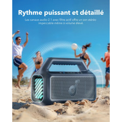 Soundcore Enceinte Bluetooth puissante Boom 2, Son de 80 W avec Caisson de Basse et BassUp 2.0, 24h, IPX7, USB-C, Bluetooth 5.3,
