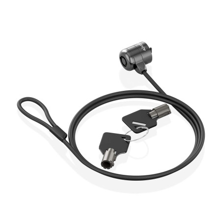 AISENS - ASLK-D40K04-BK - Câble de sécurité avec Serrure de clé pour Ordinateur, Moniteur, Portable 1,5 m